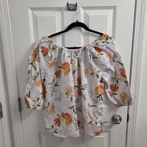 Elegant Floral Off-Shoulder Blouse